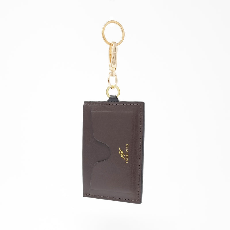 TADO VITO Dark Brown Leather Card Wallet Case Holder Vertical