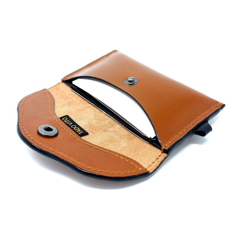 TADO VITO Unisex Leather Card Wallet Case Brown