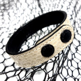 TADO VITO Unisex Leather Bracelet Reptile Snake White & Black
