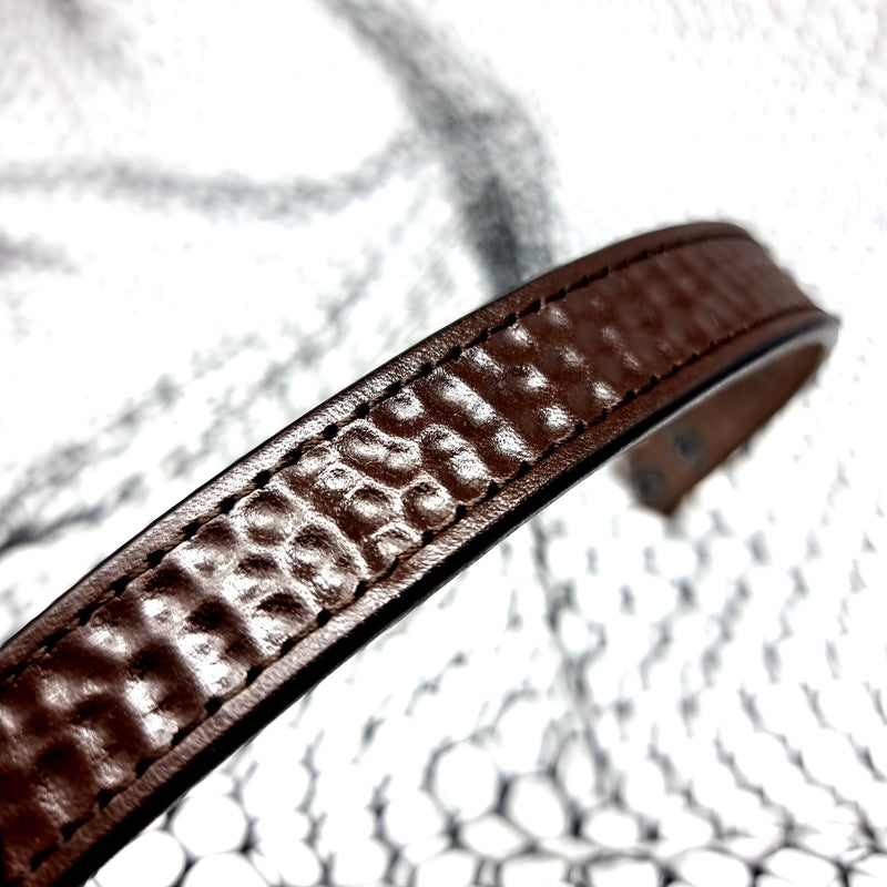 TADO VITO Unisex Leather Hand Carved Bracelet Reptile 3D Embossed Brown