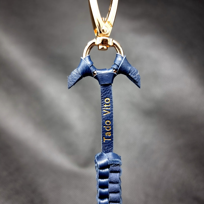 Golden Blue Tail Leather Weaved Accessory