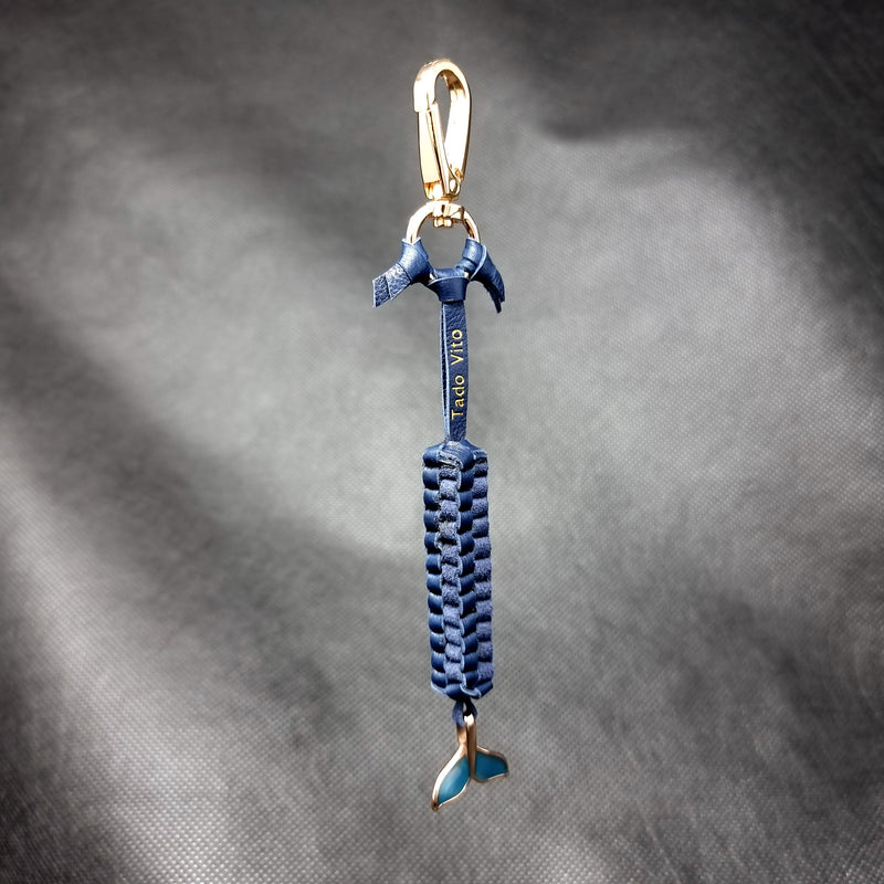 Golden Blue Tail Leather Weaved Accessory