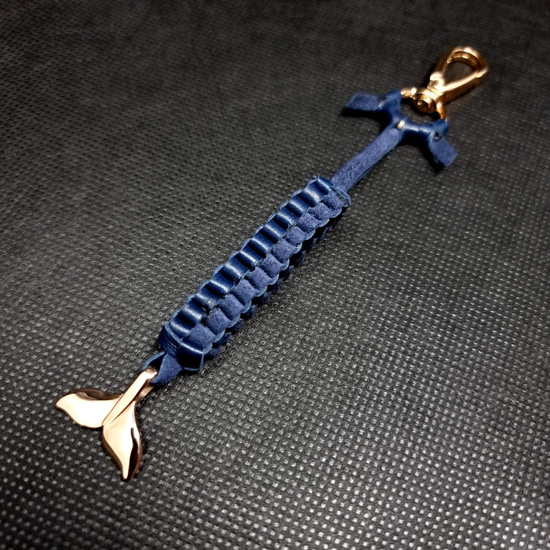 Golden Blue Tail Leather Weaved Accessory
