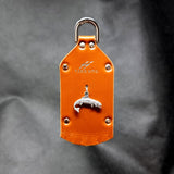 Brown Leather Trout Keyring Accessory