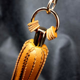 Floating Amber Leather Tassel Accessory