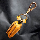 Floating Amber Leather Tassel Accessory