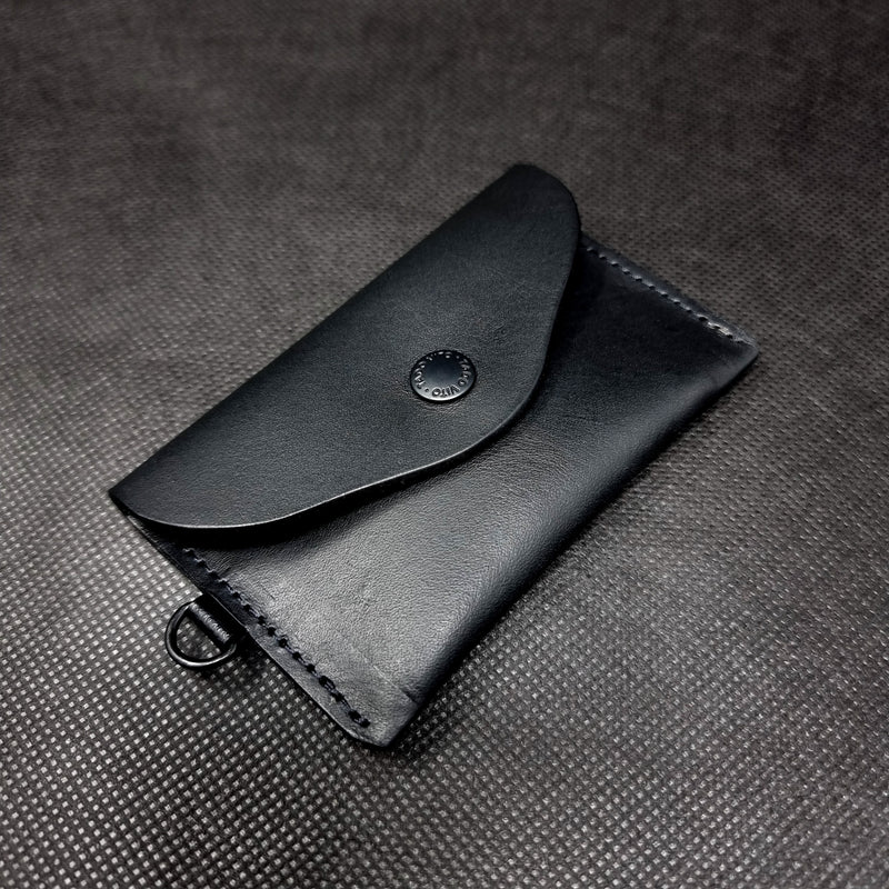 Infinity Black Leather Card Wallet Case Holder Unisex