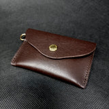 Dark Brown Leather Card Wallet Case Holder Unisex