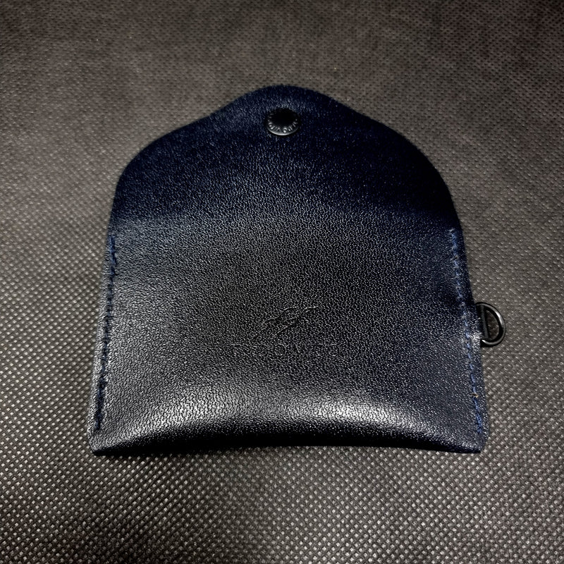 Dark Blue Leather Card Wallet Case Holder Unisex