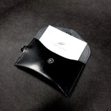 Shiny Black Leather Card Wallet Case Holder Unisex