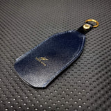 Dark Blue Leather Bell Shape Key Holder Key Ring