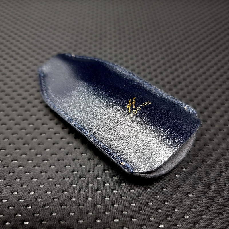 Dark Blue Leather Bell Shape Key Holder Key Ring