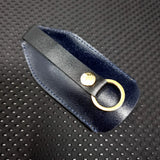Dark Blue Leather Bell Shape Key Holder Key Ring