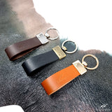 Personalised Leather Keyring T-shape Key Fob With Split Key Ring Personalized gift