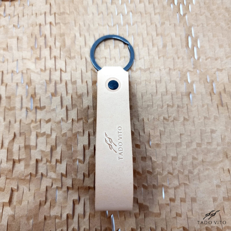 Personalised Leather Keyring With Split Ring Personalised gift (20mm wide)