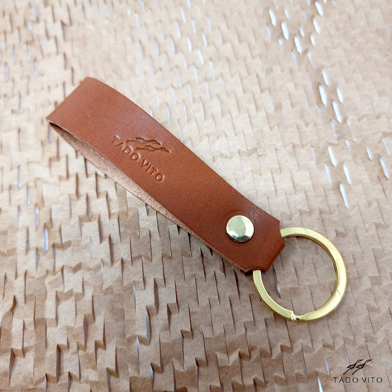 Personalised Leather Keyring With Split Ring Personalised gift (20mm wide)