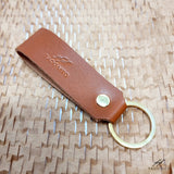 Personalised Leather Keyring With Split Ring Personalised gift (25mm wide)