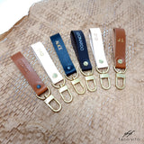 Personalised Leather Keyring With Snap Hook Clip Personalized gift