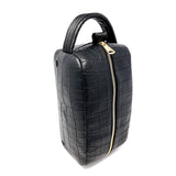 TADO VITO Black Crocodile Embossed Leather Hand Wallet Case