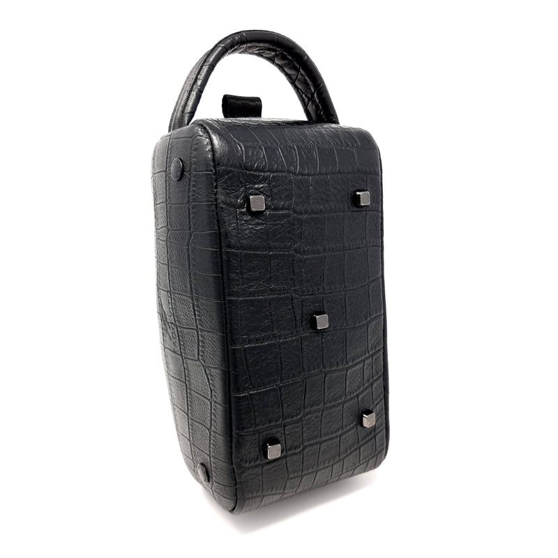 TADO VITO Black Crocodile Embossed Leather Hand Wallet Case