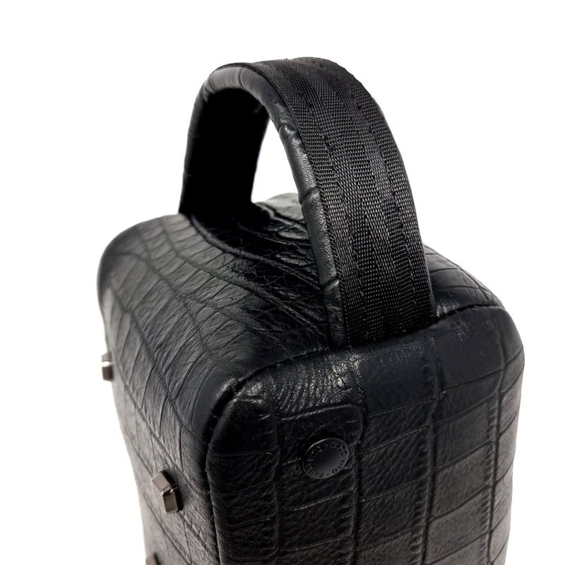 TADO VITO Black Crocodile Embossed Leather Hand Wallet Case