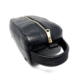 TADO VITO Black Crocodile Embossed Leather Hand Wallet Case