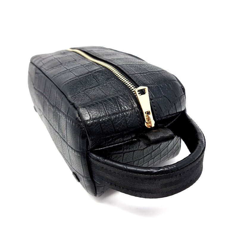 TADO VITO Black Crocodile Embossed Leather Hand Wallet Case