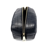 TADO VITO Black Crocodile Embossed Leather Hand Wallet Case
