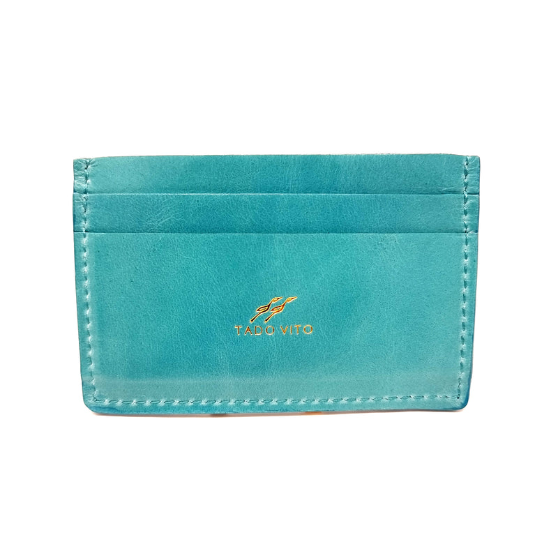 TADO VITO Turquoise Leather Card Wallet