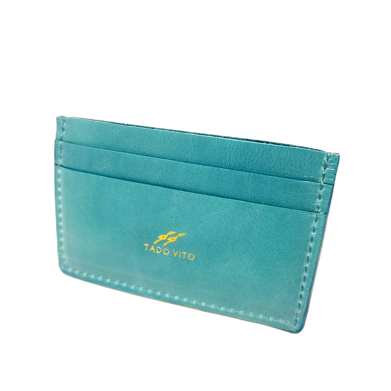 TADO VITO Turquoise Leather Card Wallet