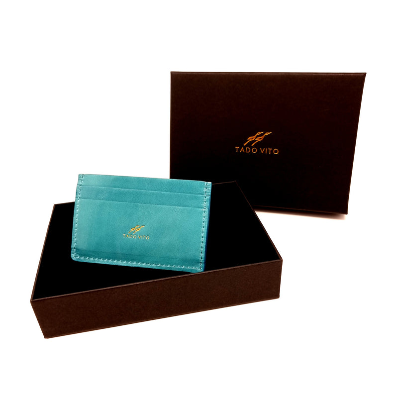 TADO VITO Turquoise Leather Card Wallet