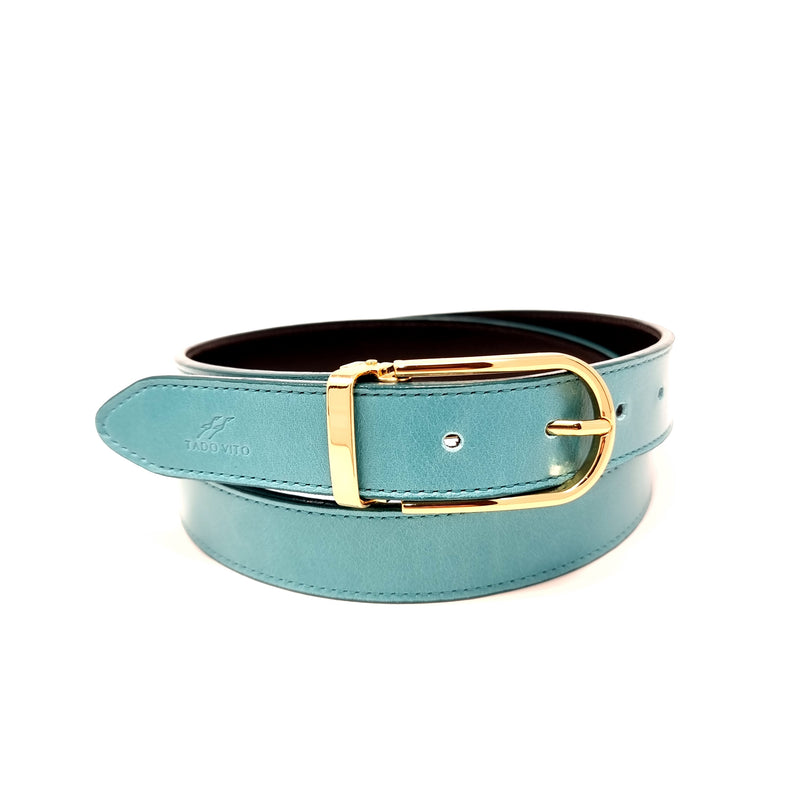 Turquoise Glazed Leather Belt