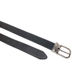Black Leather Belt Slim Black Buckle