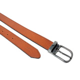 Brown Leather Belt Slim Black Buckle