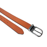 Brown Leather Belt Slim Black Buckle