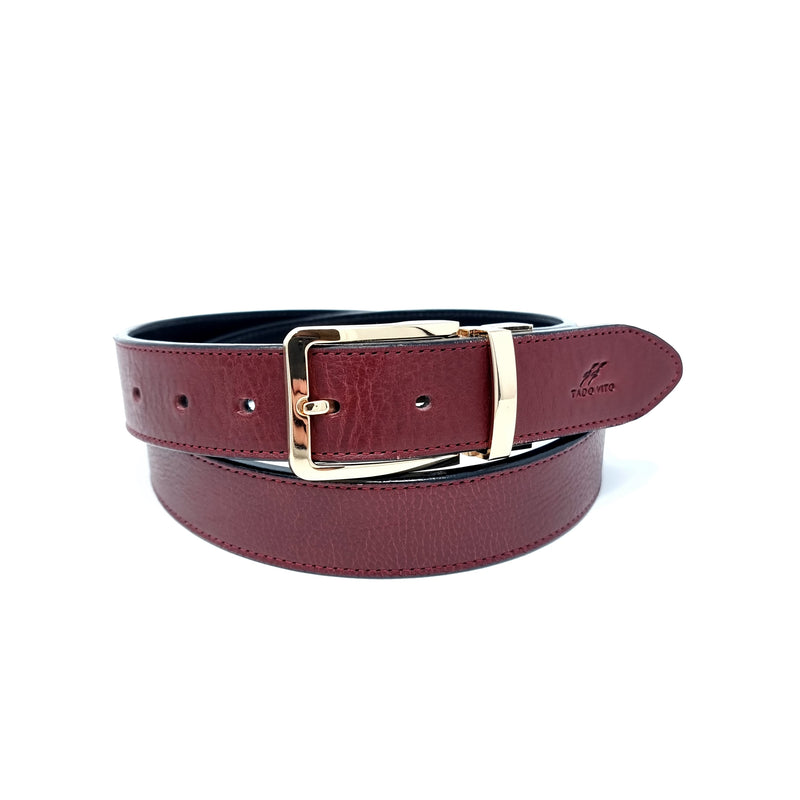 Burgundy Belt Gold Buckle