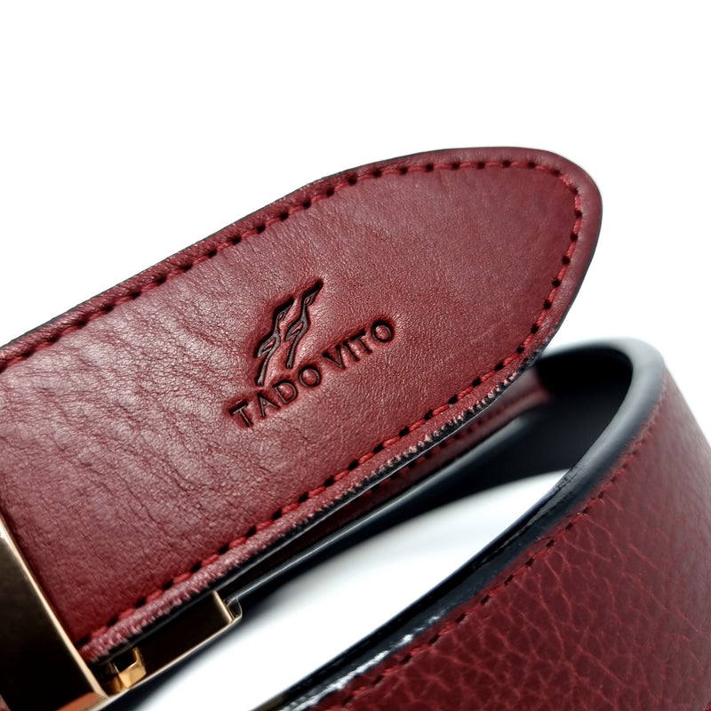 Burgundy Belt Gold Buckle