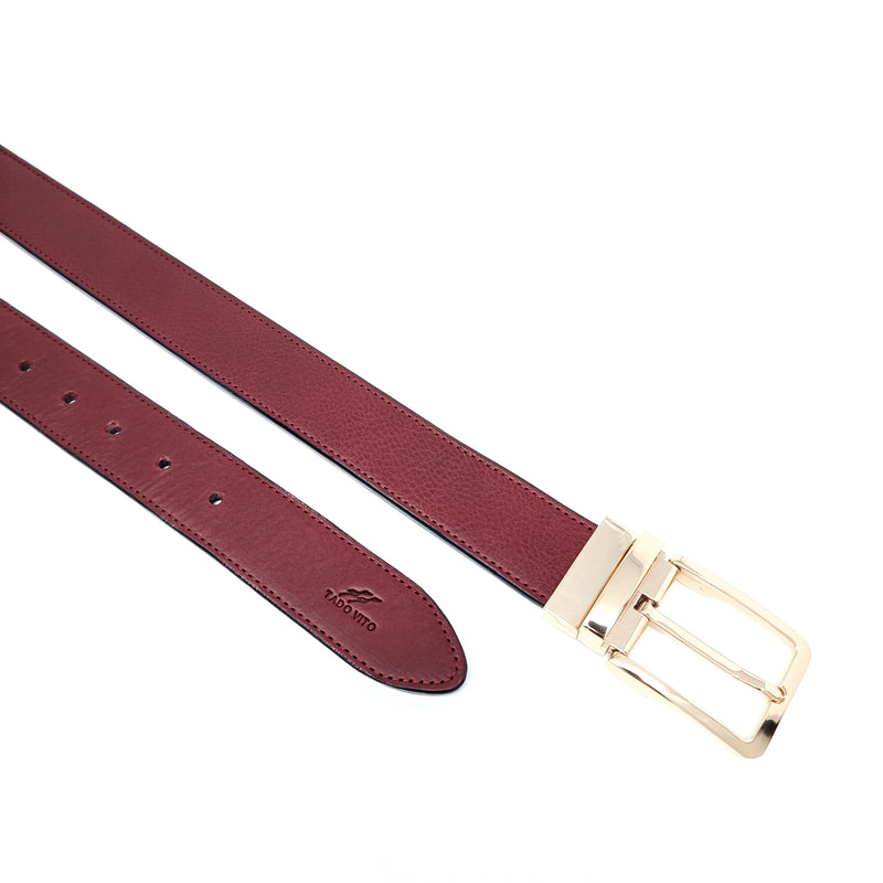 Burgundy Belt Gold Buckle