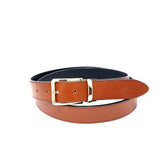 Brown Leather Belt Gold Buckle