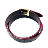 Black Crocodile Embossed Belt Gold Buckle