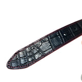 Black Crocodile Embossed Belt Black Buckle