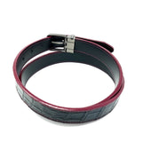 Black Crocodile Embossed Belt Black Buckle