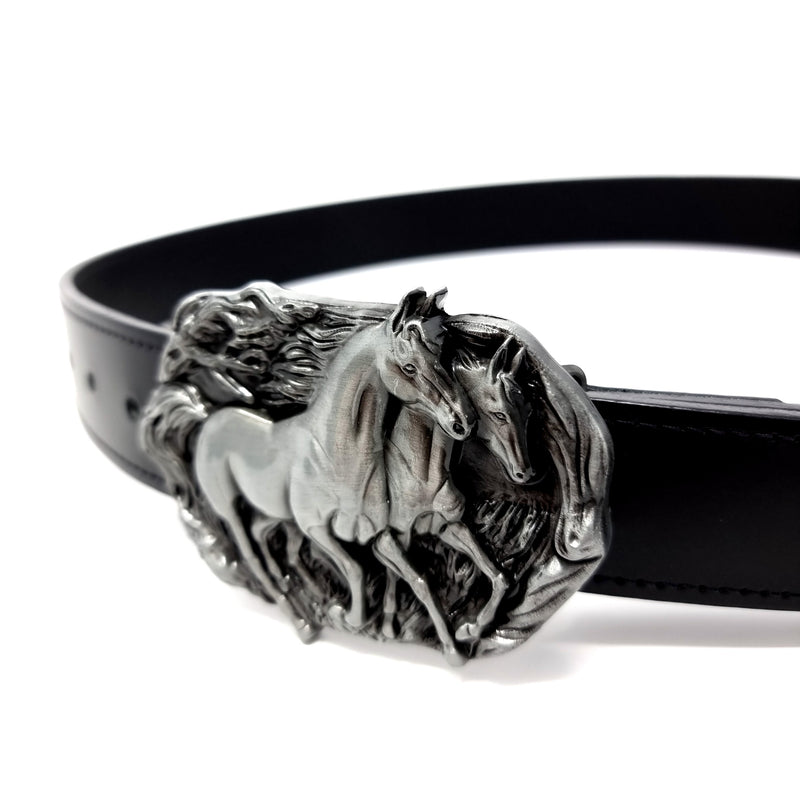 Leather Belt Two Horses