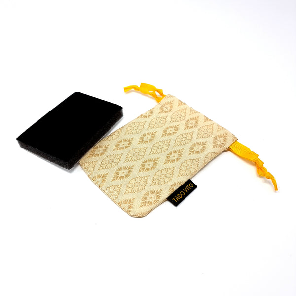 Drawstring Jewellery Pouch Golden Silk