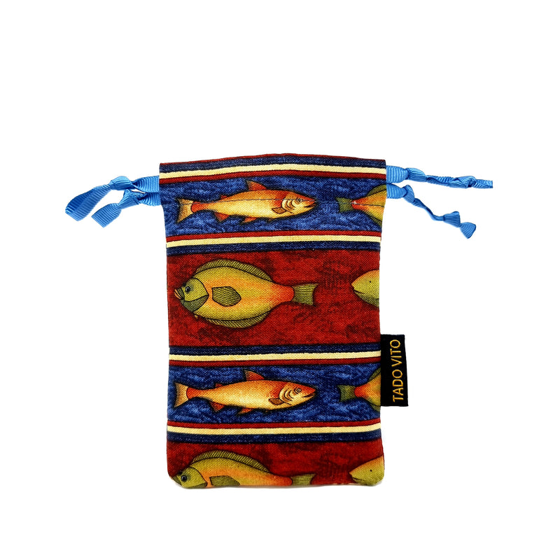 Drawstring Jewellery Pouch Striped Fish