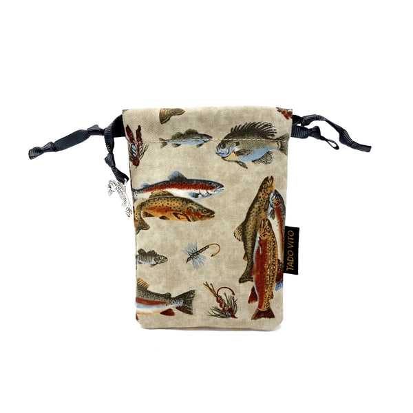 Drawstring Jewellery Pouch Mist Fish