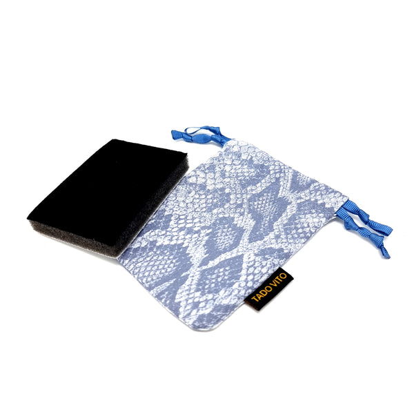 Drawstring Jewellery Pouch Blue Snake