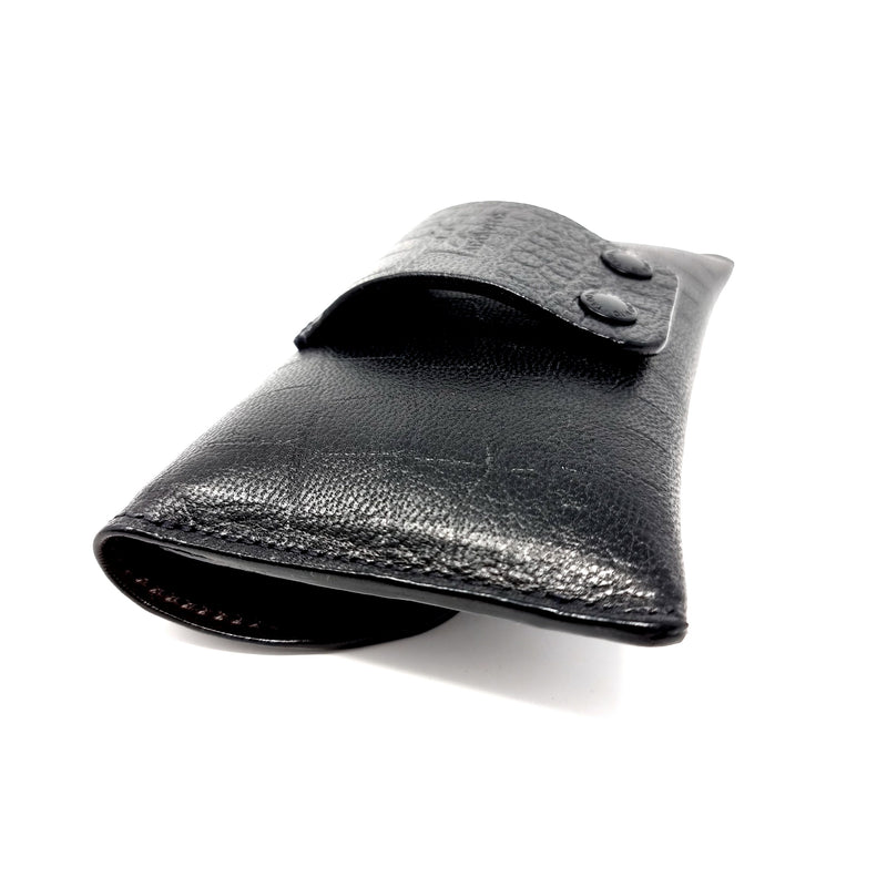 Black Crocodile Embossed Belt Hip Flask Case