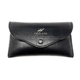 Black Crocodile Embossed Belt Hip Flask Case