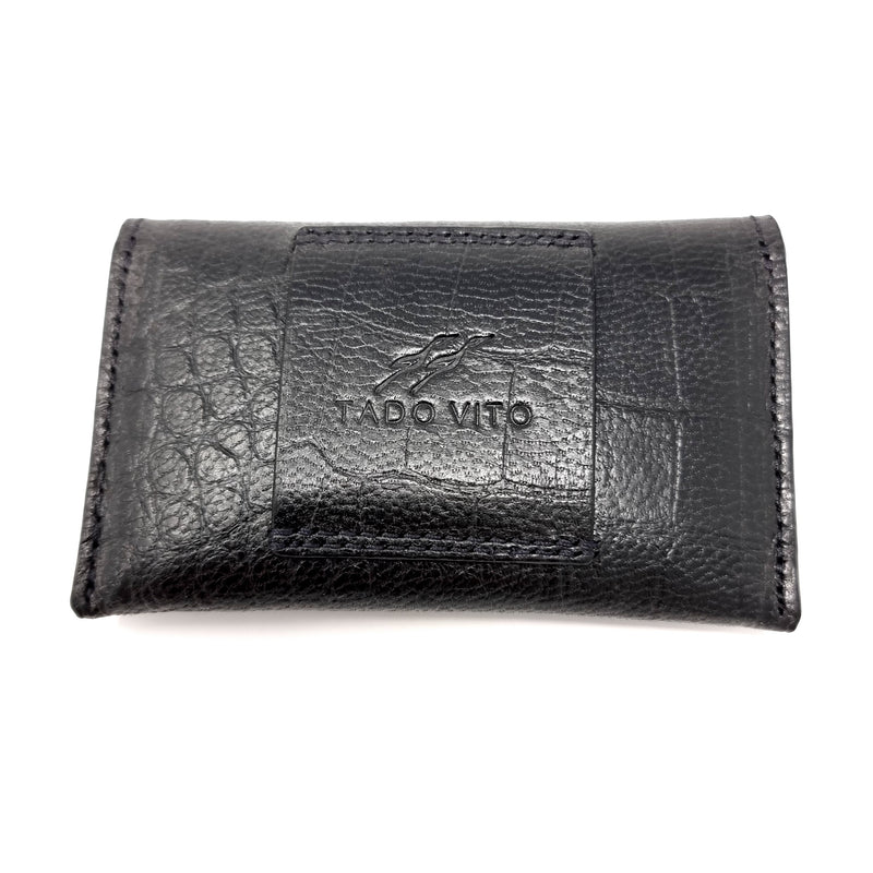 Black Crocodile Embossed Belt Wallet